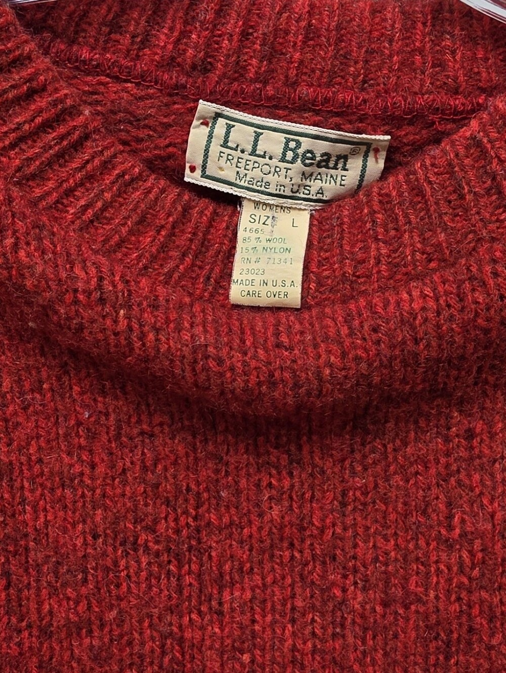 L.L. BEAN | Red Rag Wool Sweater, Sz. L